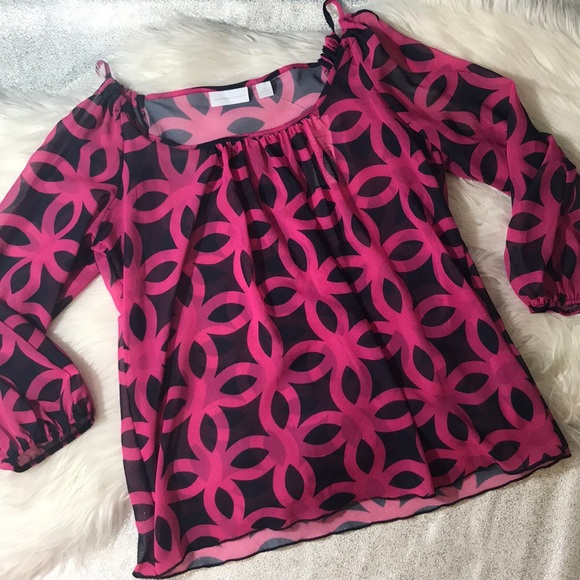 Cold Shoulder Sheer Top - Picture 1 of 4